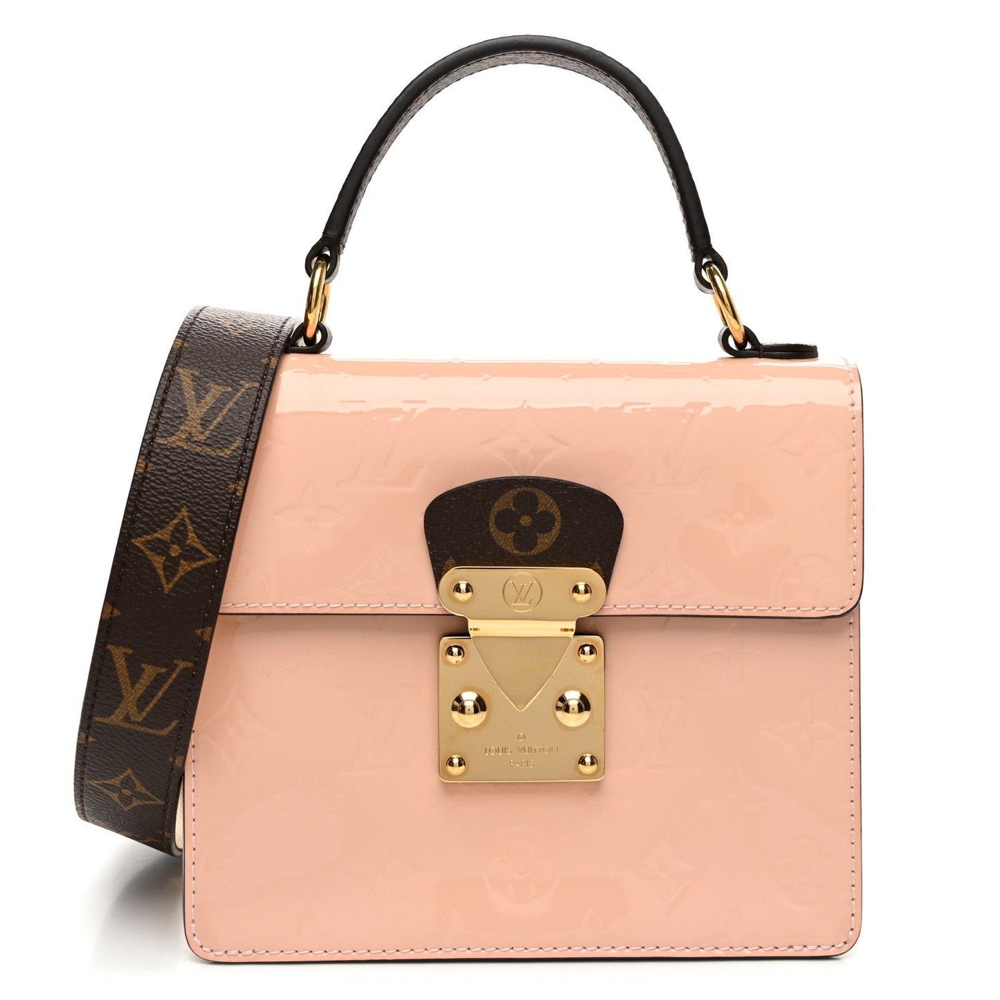 Louis Vuitton Spring Street NM Monogram Vernis Patent Leather Bag - Rose Ballerine