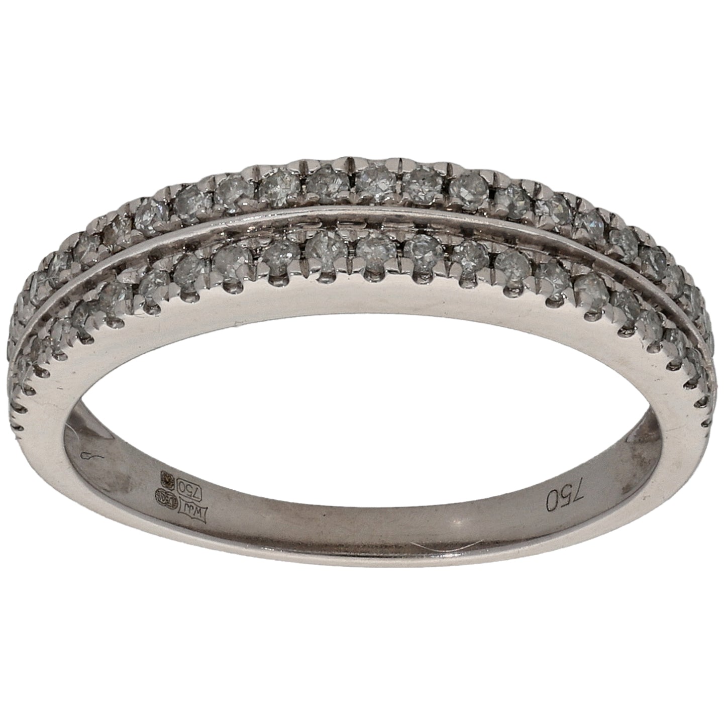 18ct White Gold 0.25ct Diamond Half Eternity Ring Size K