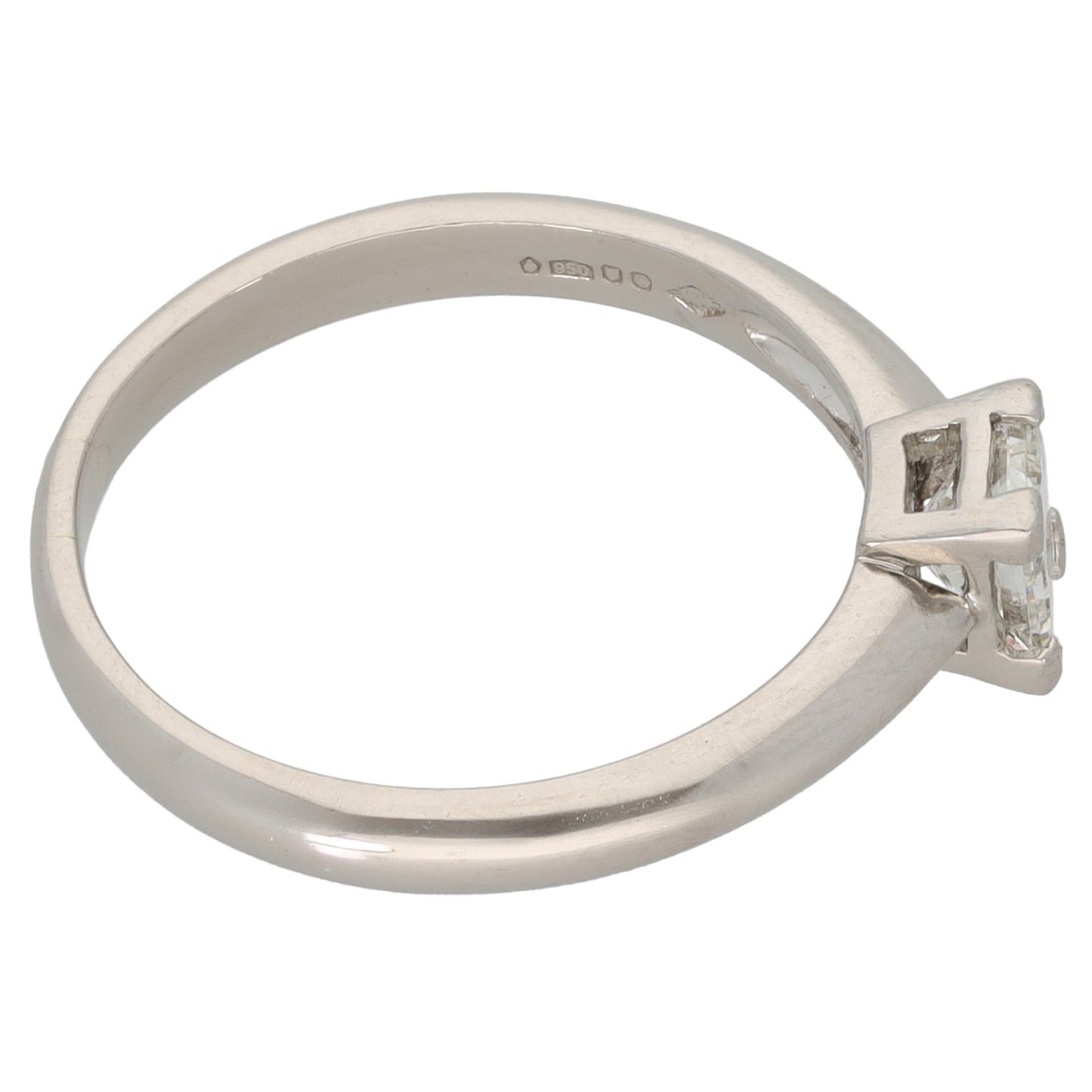 Platinum 0.59ct Diamond Solitaire Ring Size P