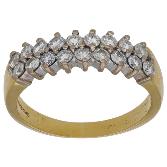 18ct Gold 0.72ct Diamond Half Eternity Ring Size M