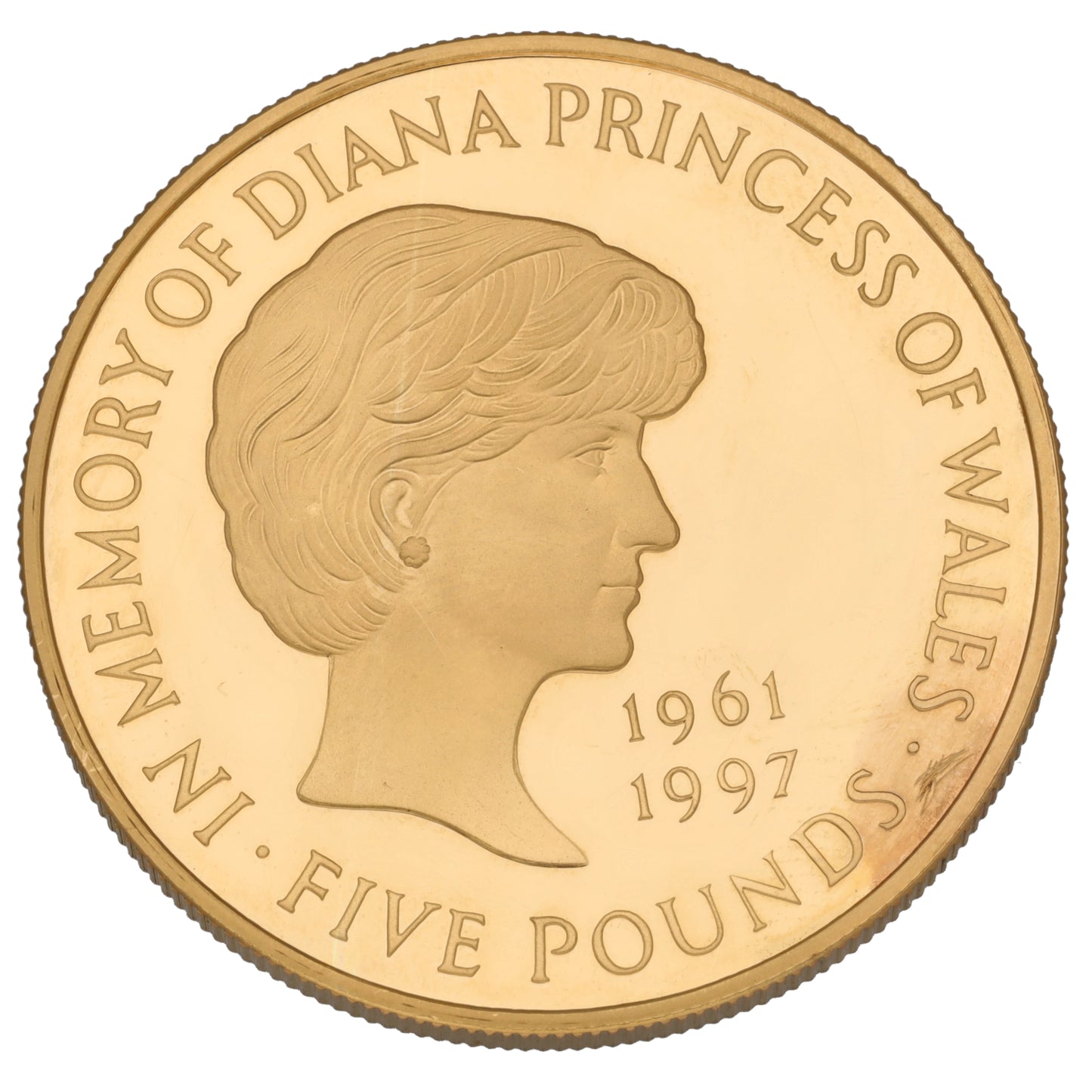 22ct Gold In Memory Of Diana Princess Of Wales Five Pounds Coin 1999