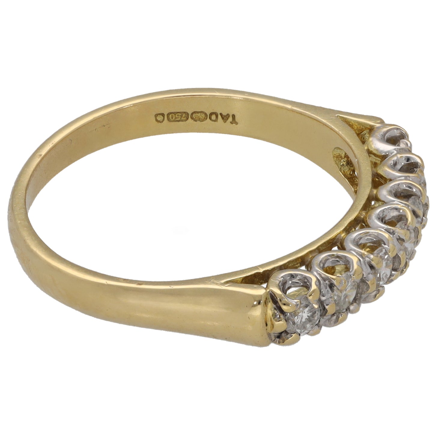 18ct Gold 0.33ct Diamond Half Eternity Ring Size O