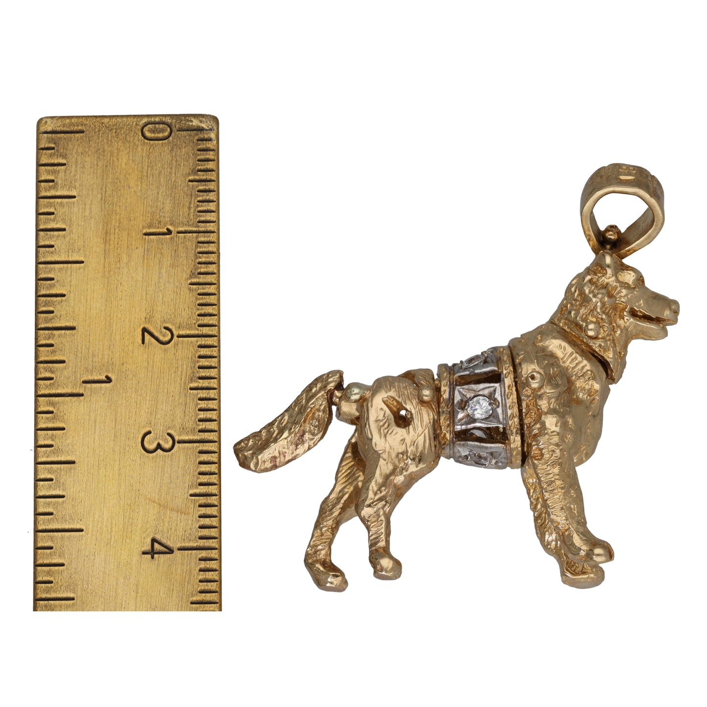 9ct Gold Cubic Zirconia Dog Pendant