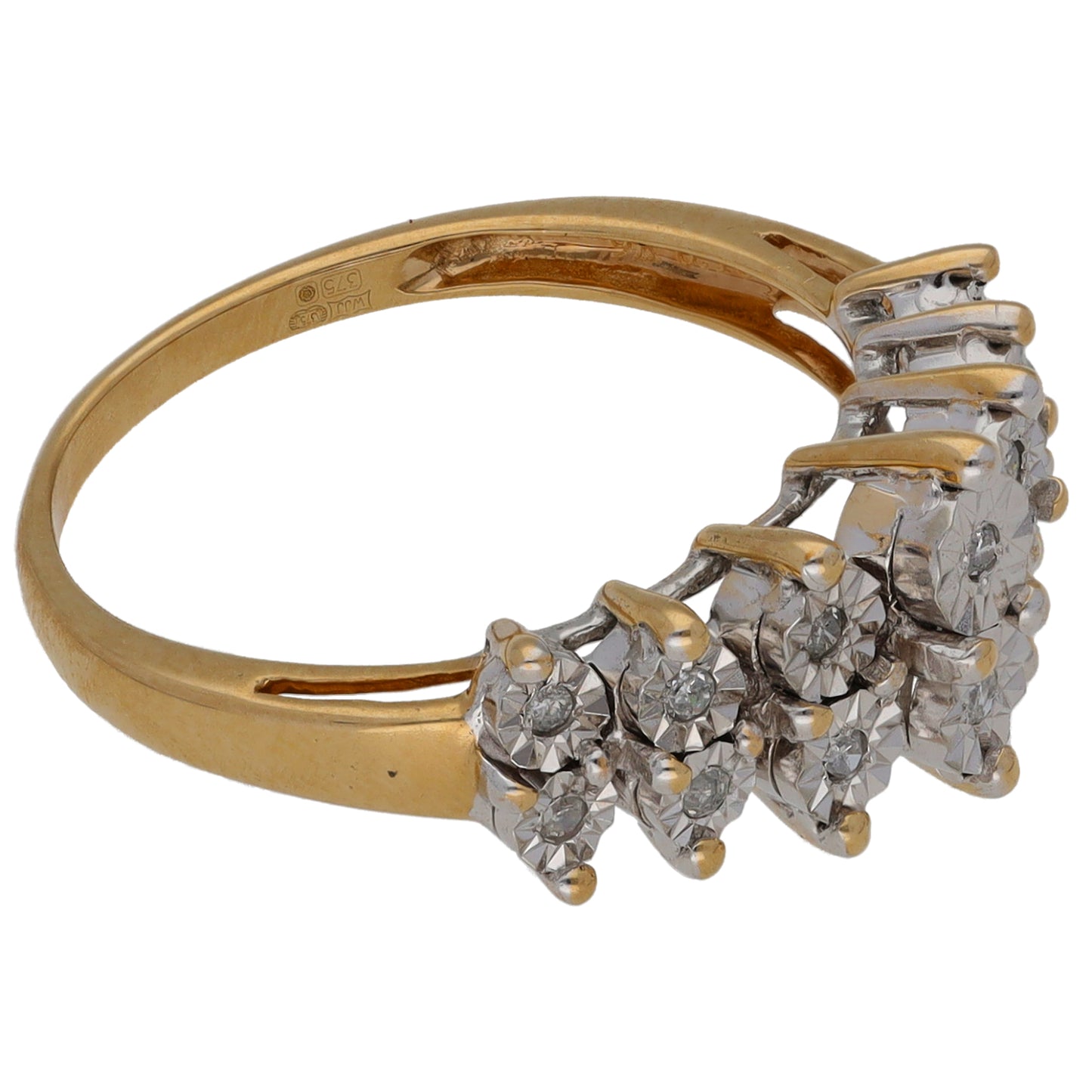 9ct Gold 0.10ct Diamond Dress/Cocktail Ring Size N