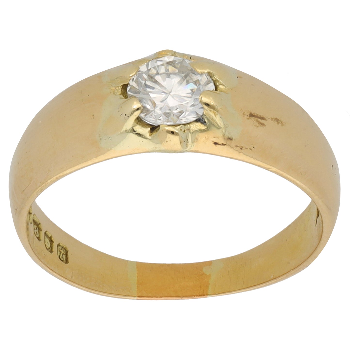 18ct Gold 0.50ct Diamond Solitaire Ring Size M