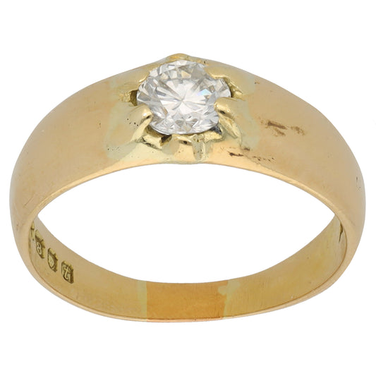 18ct Gold 0.50ct Diamond Solitaire Ring Size M