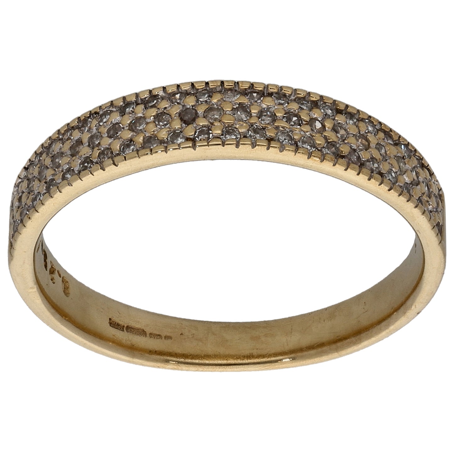 9ct Gold 0.25ct Diamond Half Eternity Ring Size O