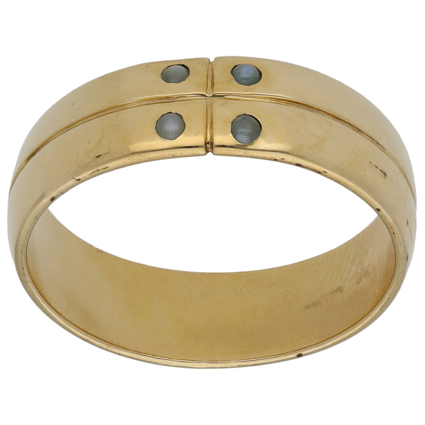 9ct Gold Chrysoberyl Patterned Wedding Ring Size S
