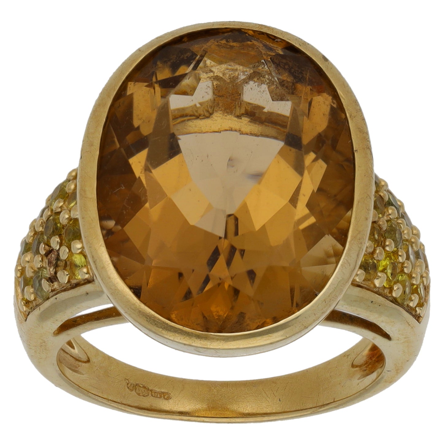 9ct Gold Citrine Dress/Cocktail Ring Size M