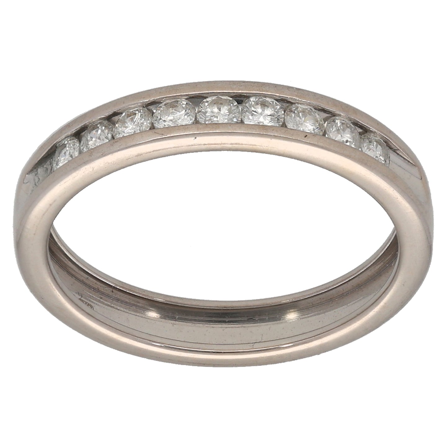 18ct White Gold 0.25ct Diamond Half Eternity Ring Size M