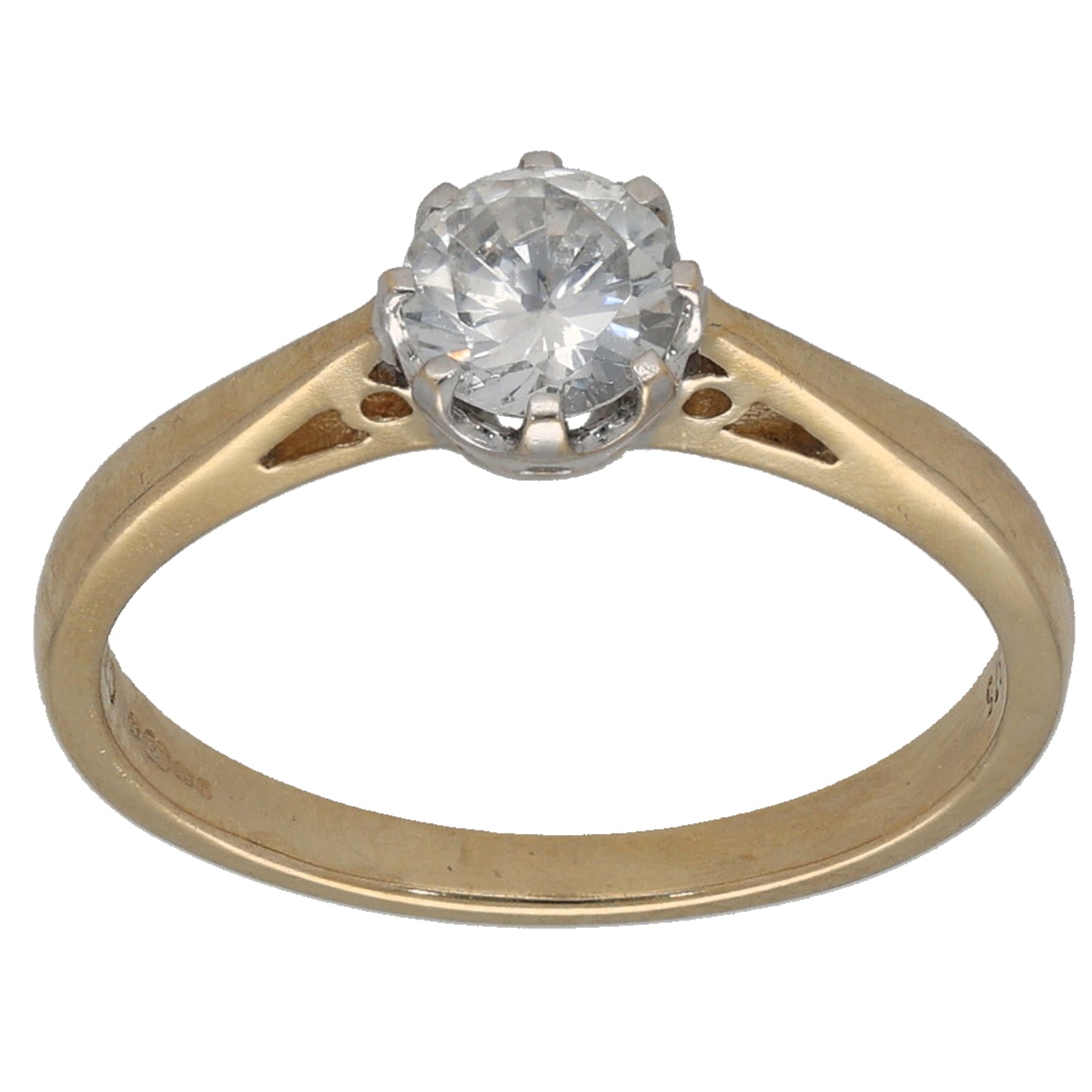 9ct Gold Cubic Zirconia Single Stone Ring Size L