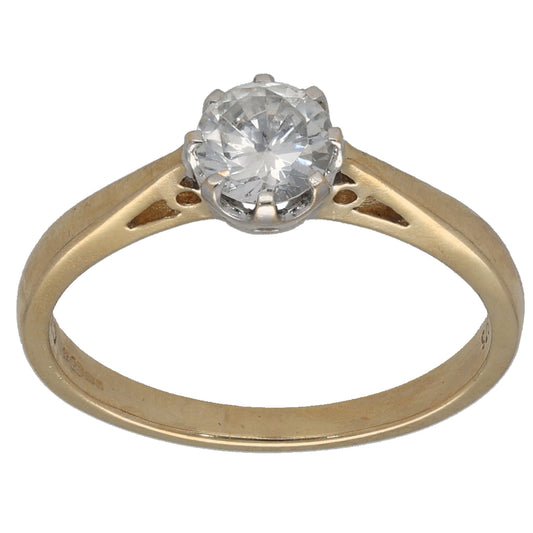 9ct Gold Cubic Zirconia Single Stone Ring Size L