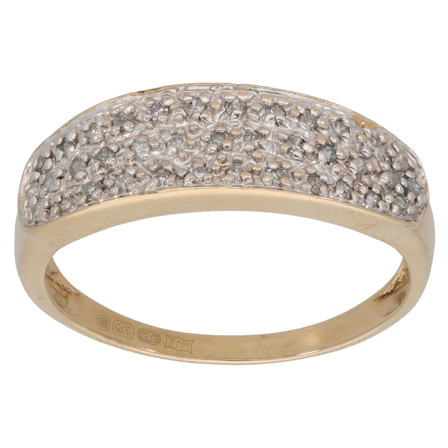 9ct Gold 0.20ct Diamond Dress/Cocktail Ring Size O