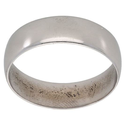 9ct White Gold Plain Wedding Ring Size Y