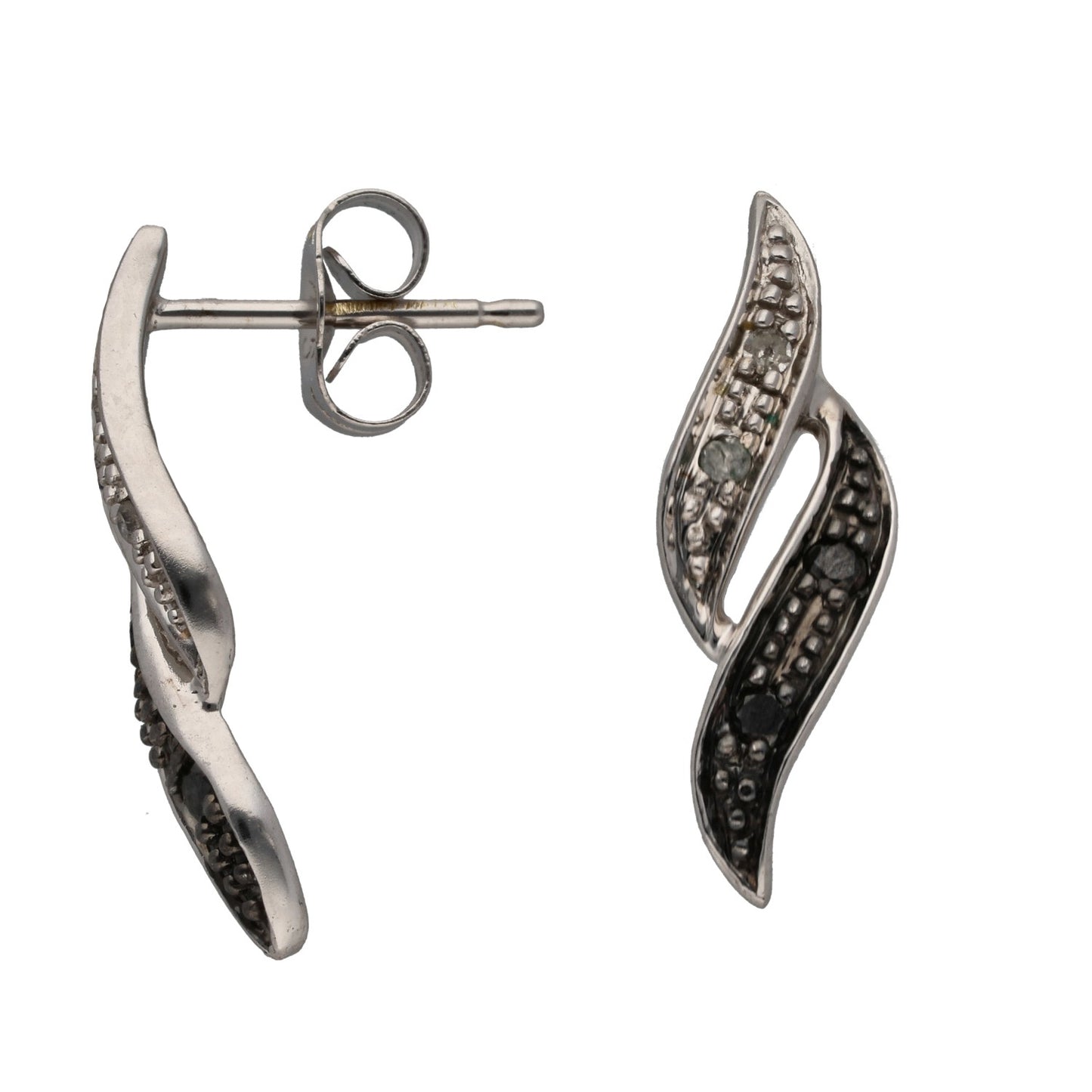 9ct White Gold 0.08ct Diamond Earrings & Pendant Set