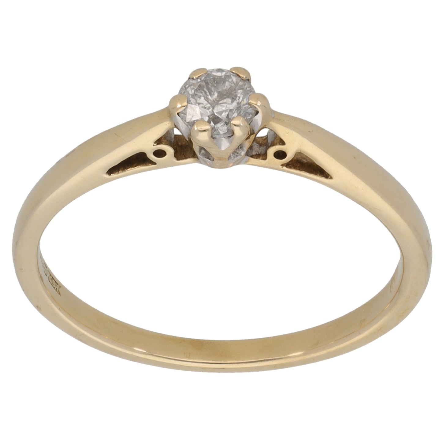 9ct Gold 0.25ct Diamond Solitaire Ring Size R