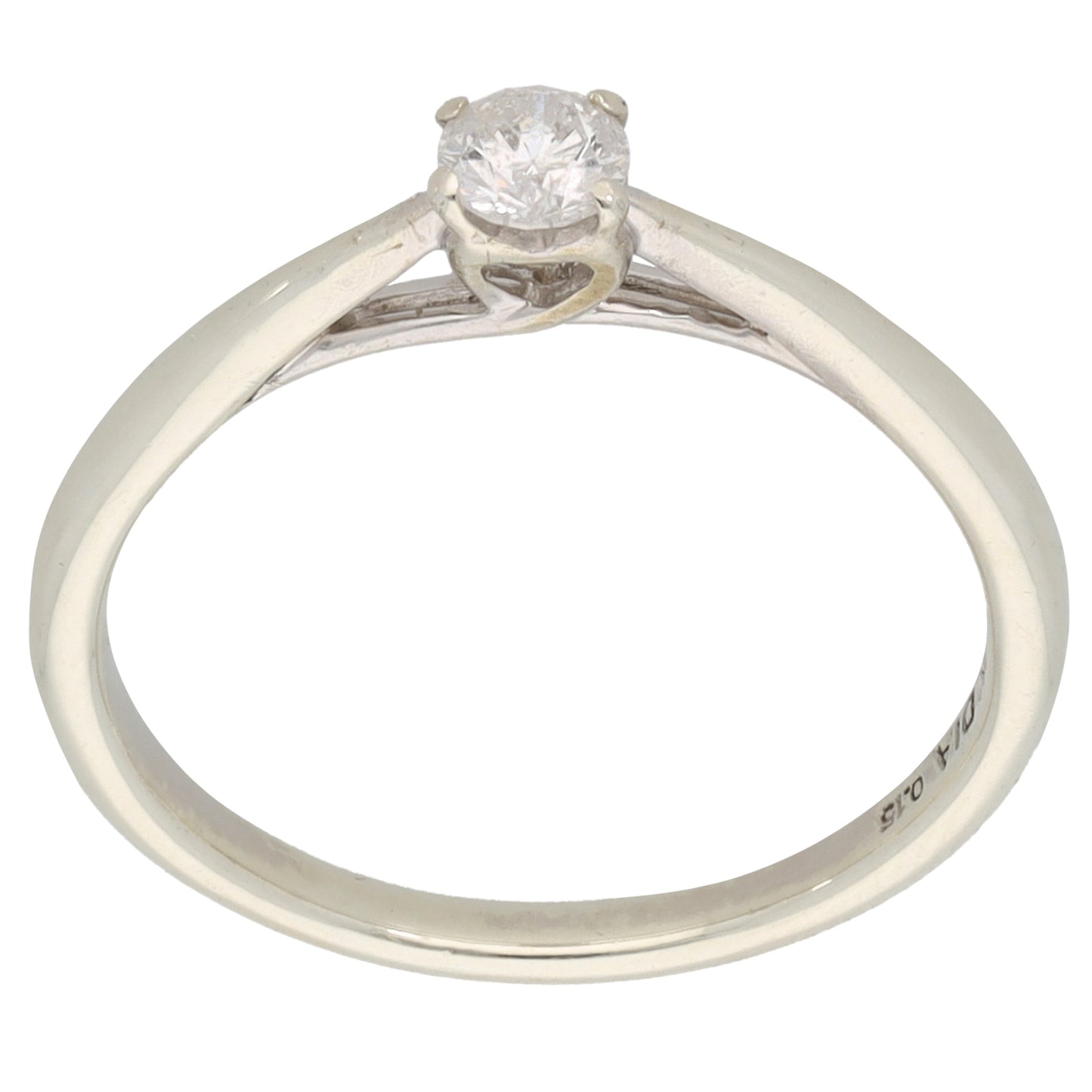 9ct White Gold 0.15ct Diamond Solitaire Ring Size L