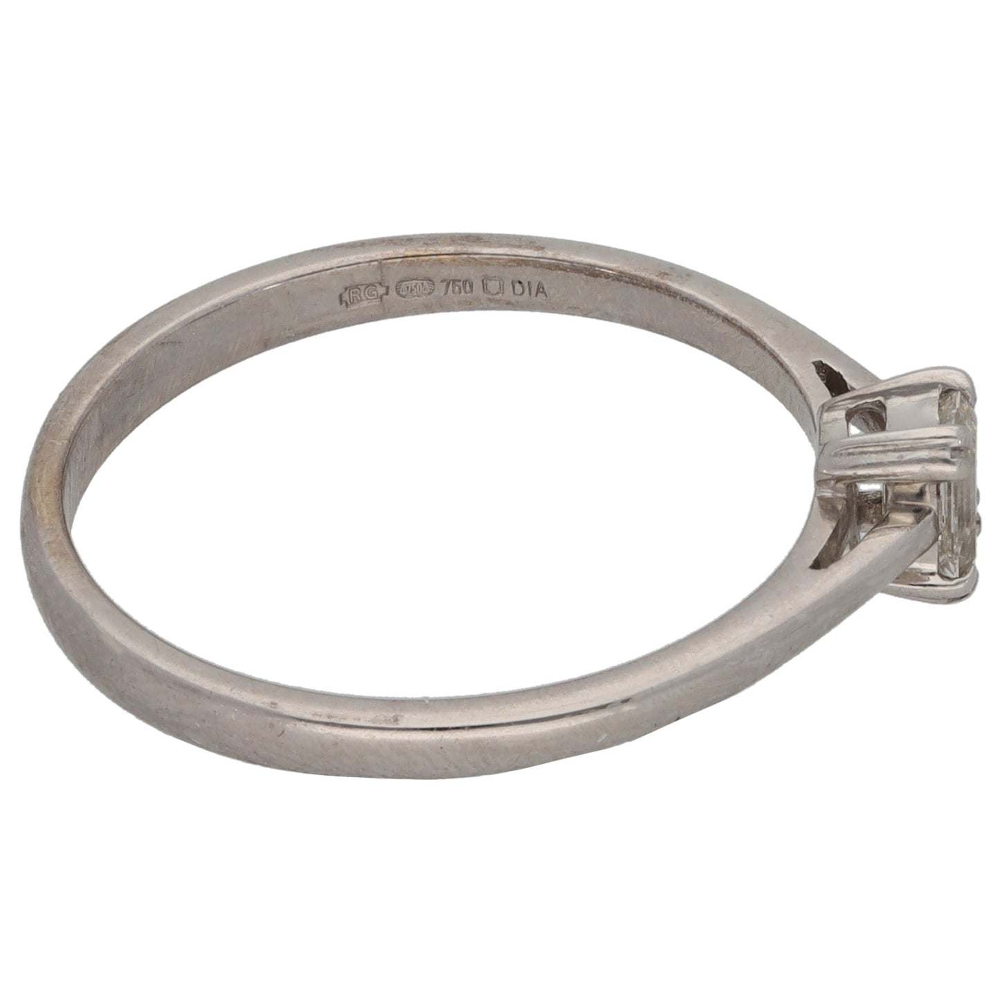 18ct White Gold 0.25ct Diamond Solitaire Ring Size O