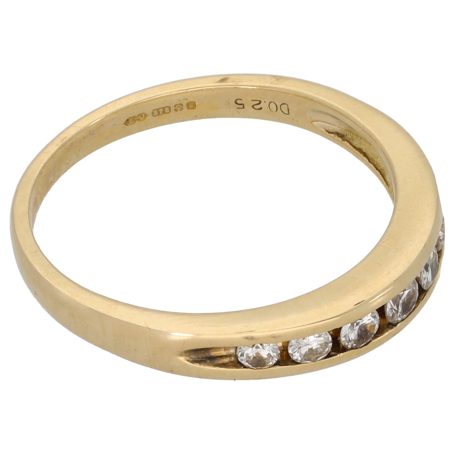 9ct Gold 0.25ct Diamond Half Eternity Ring Size M