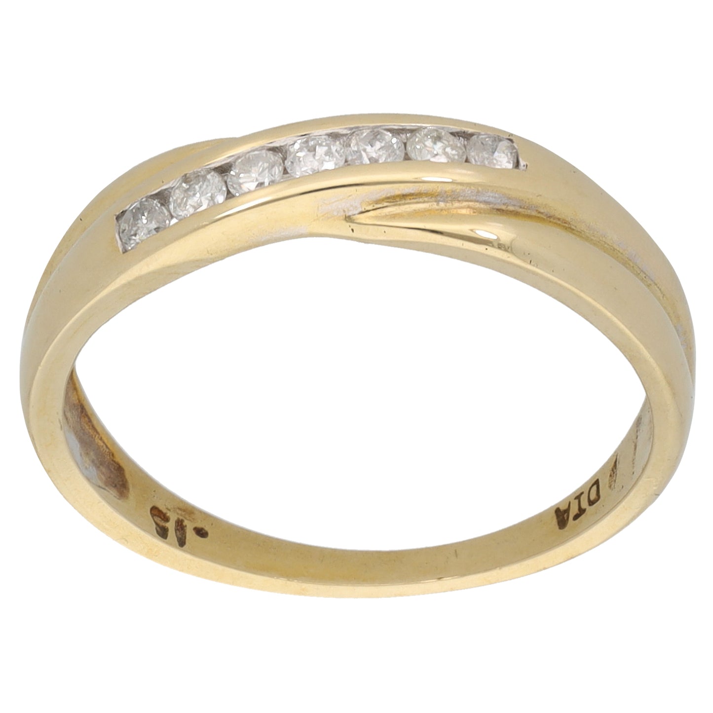 9ct Gold 0.15ct Diamond Half Eternity Ring Size N