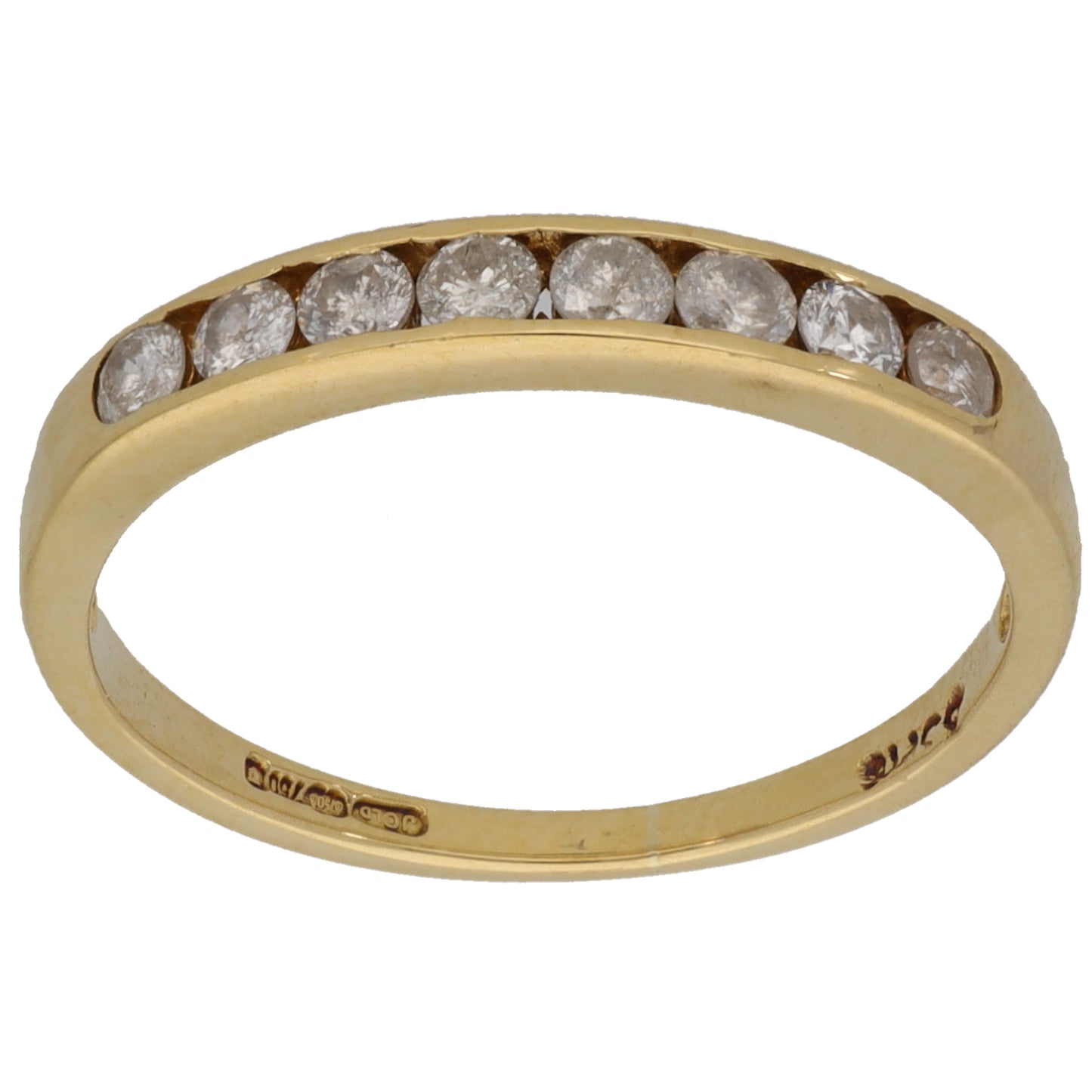 18ct Gold 0.33ct Diamond Half Eternity Ring Size L