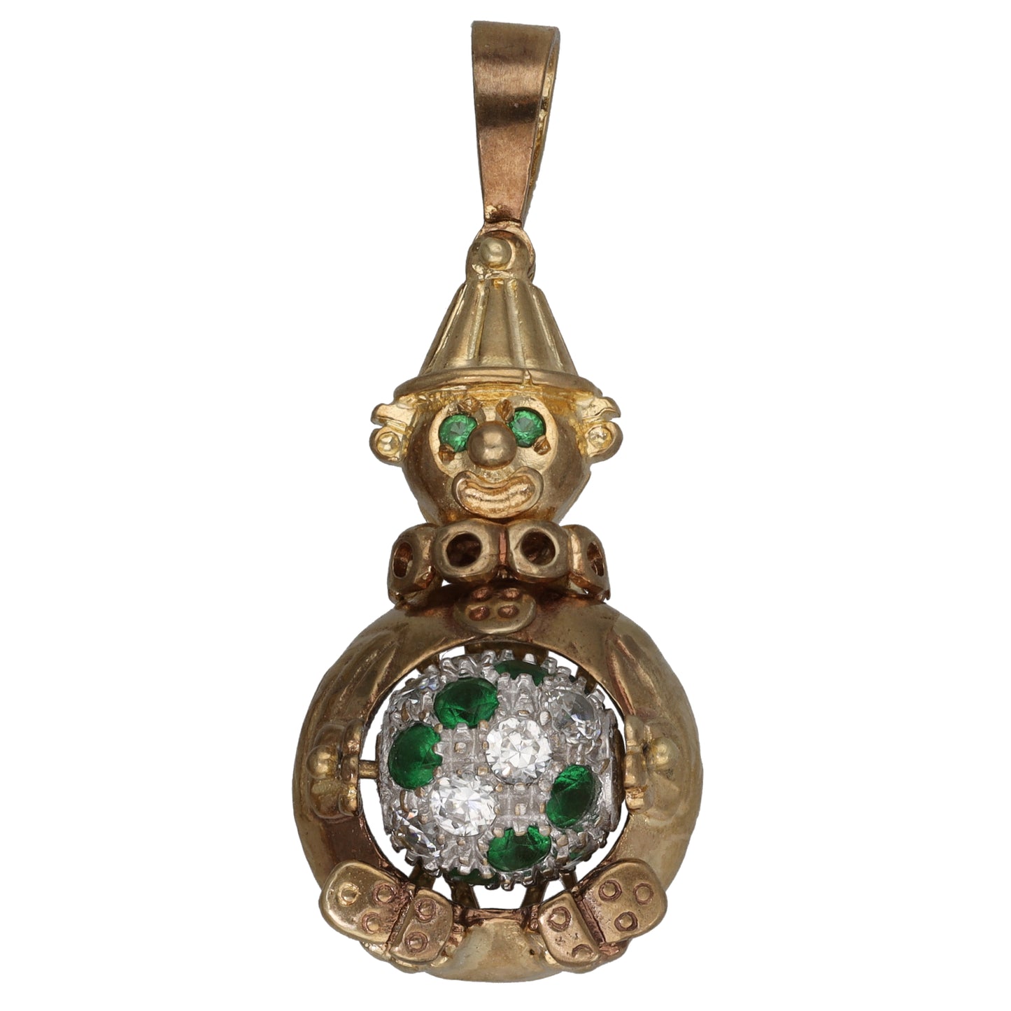 9ct Gold Imitation Gems Clown Pendant