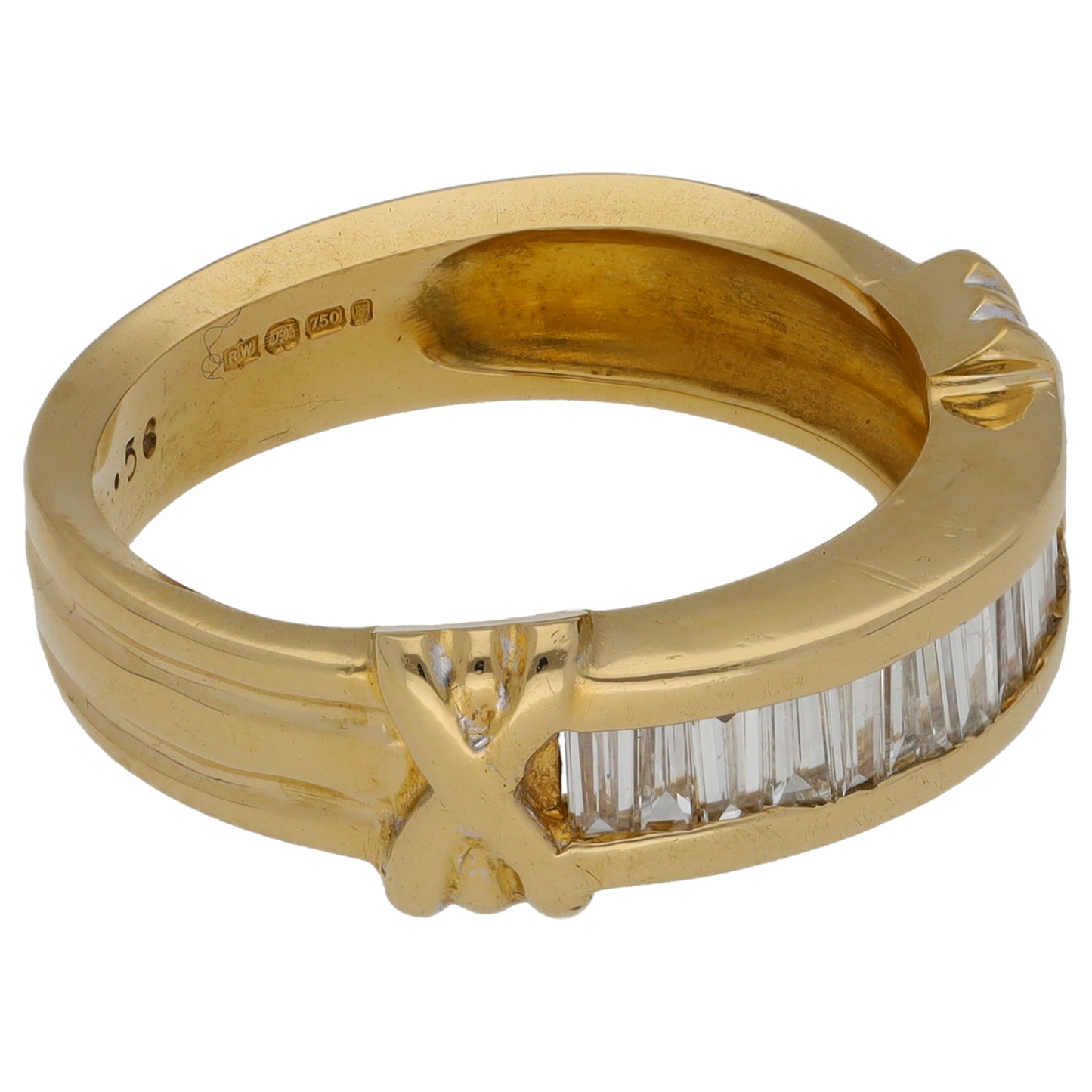 18ct Gold 0.56ct Diamond Half Eternity Ring Size M