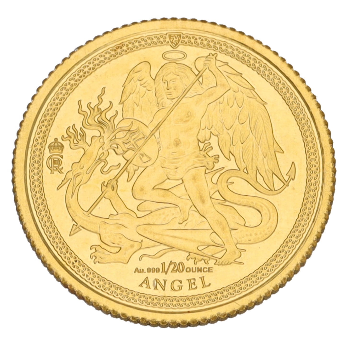 24ct Gold Isle Of Man 1/20 OZ Angel Coin 2023