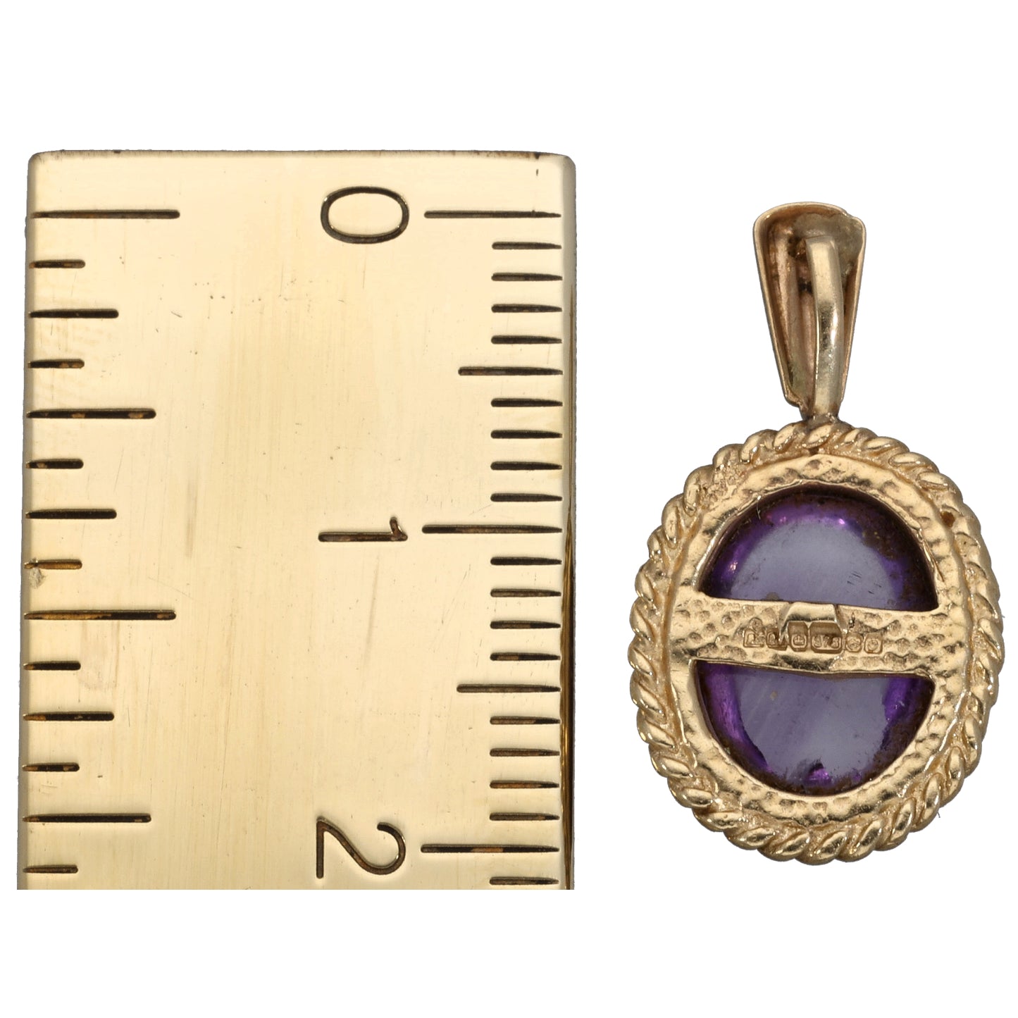 9ct Gold Amethyst Single Stone Pendant