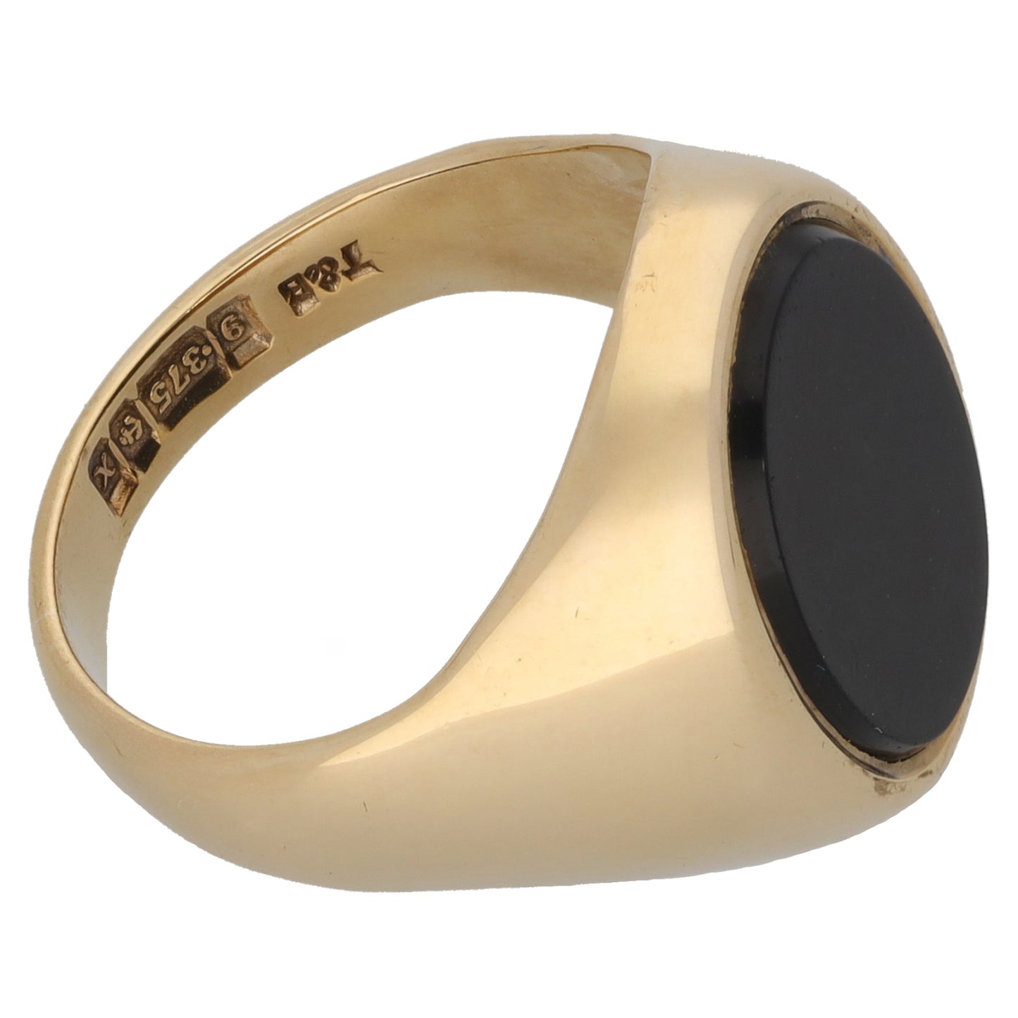 9ct Gold Onyx Signet Ring Size Q