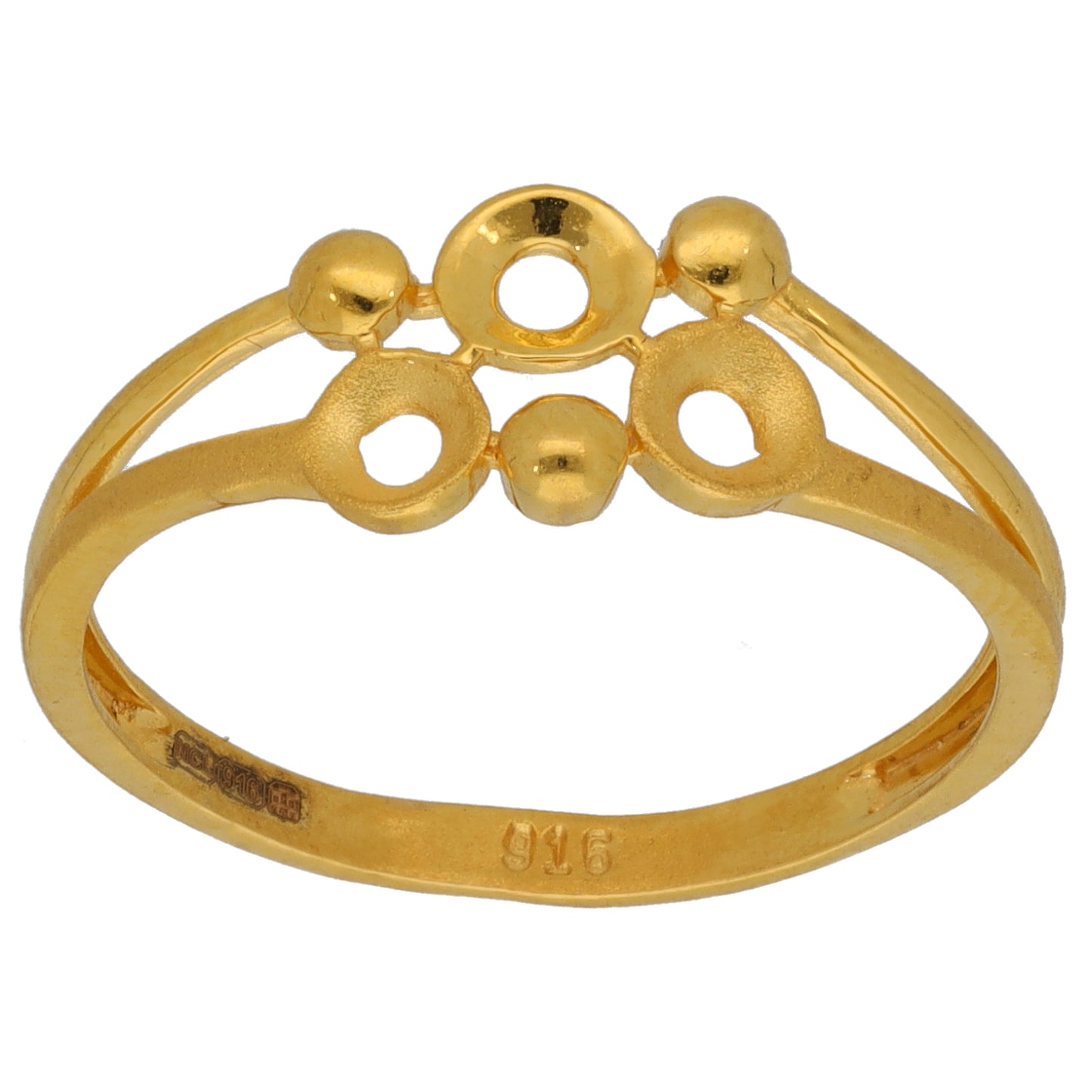 New 22ct Gold Double Line Fancy Ring Size O