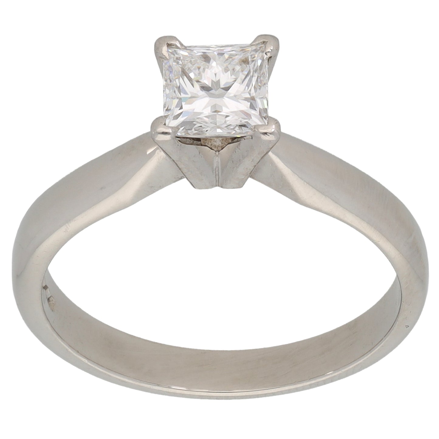 Platinum 0.73ct Diamond Solitaire Ring Size M
