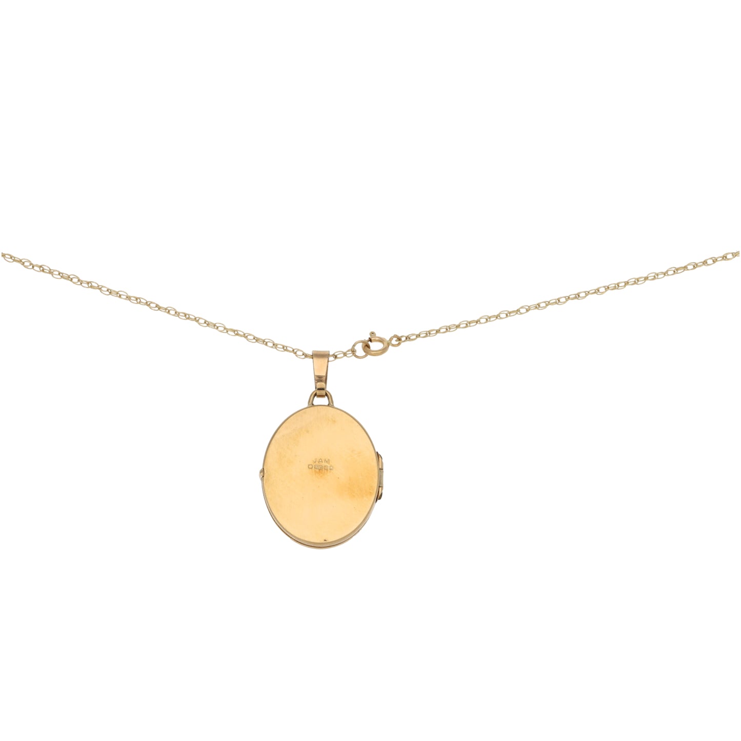 9ct Gold Patterned Locket Pendant With Chain