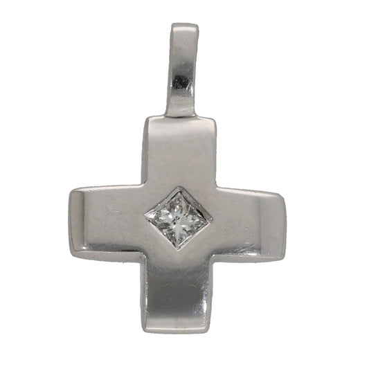 9ct White Gold 0.10ct Diamond Alternative Pendant