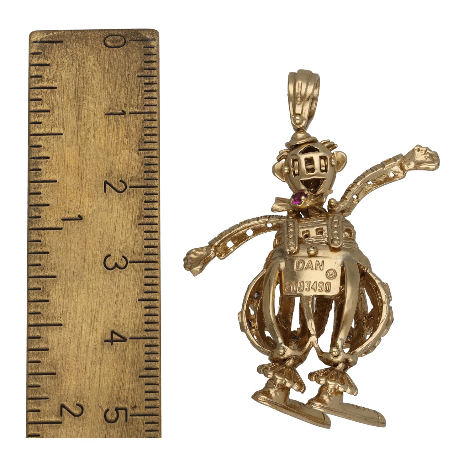 9ct Gold Imitation Clown Pendant