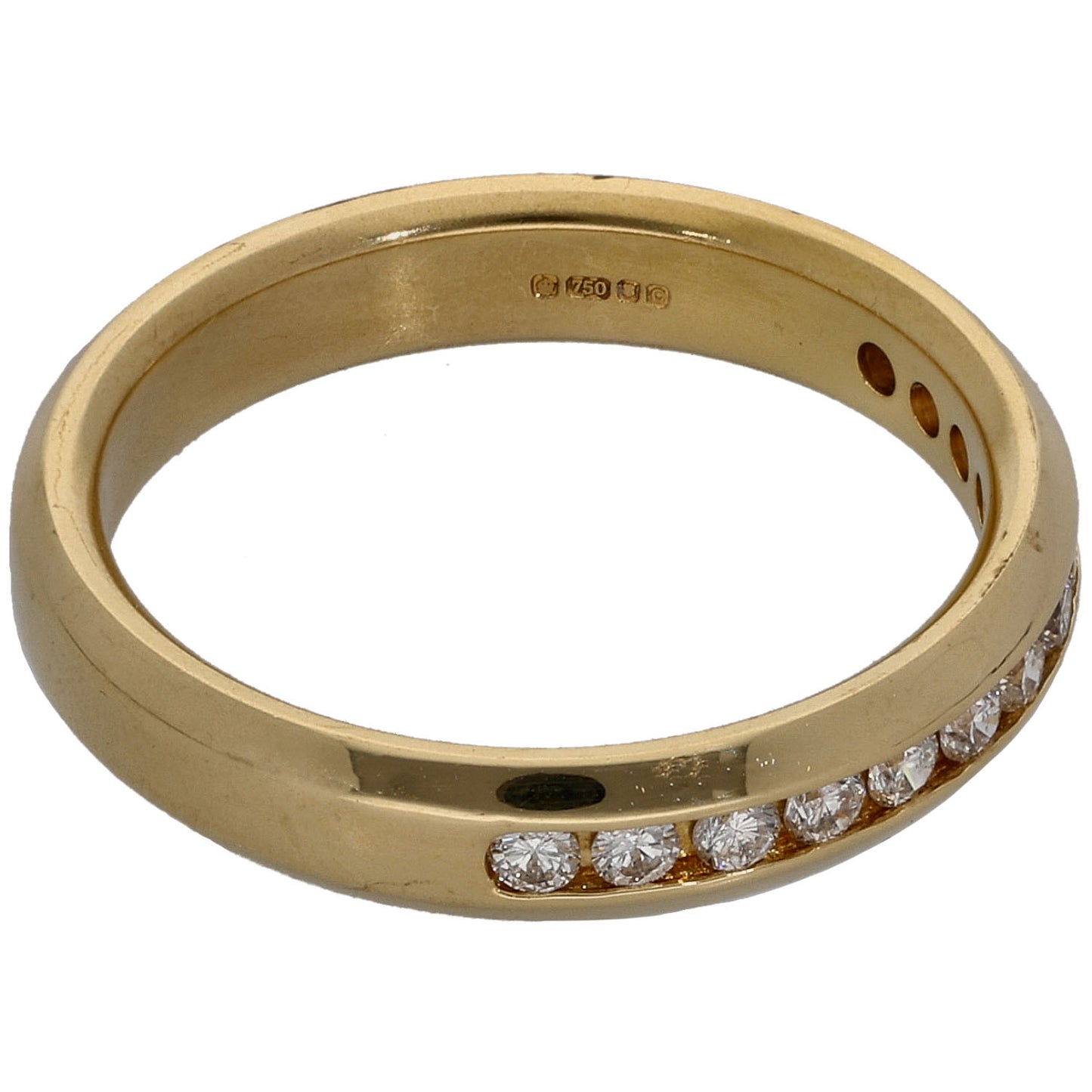 18ct Gold 0.13ct Diamond Half Eternity Ring Size K