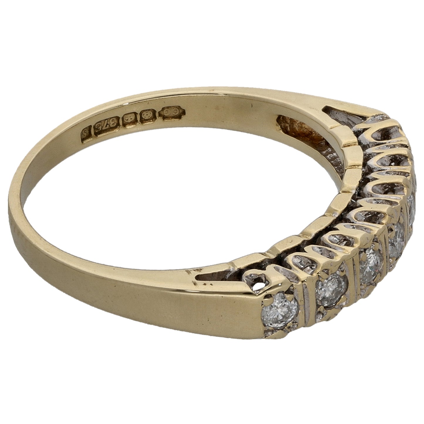 9ct Gold 0.21ct Diamond Half Eternity Ring Size M