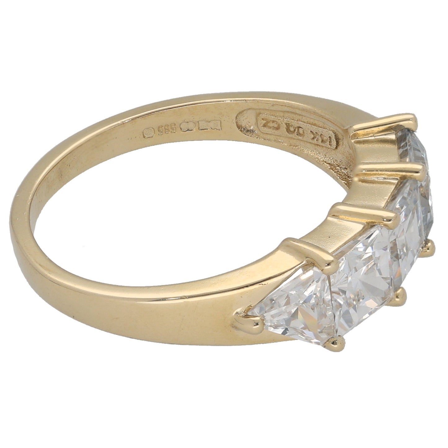 14ct Gold Cubic Zirconia Dress/Cocktail Ring Size R