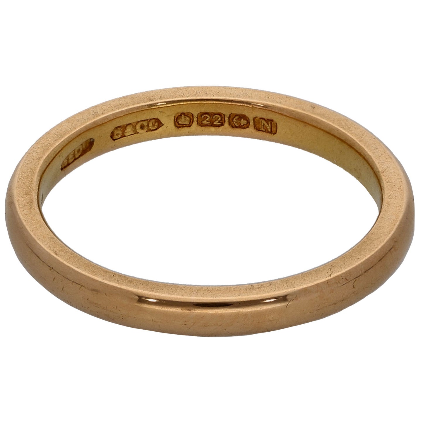 22ct Gold Plain Wedding Ring Size L