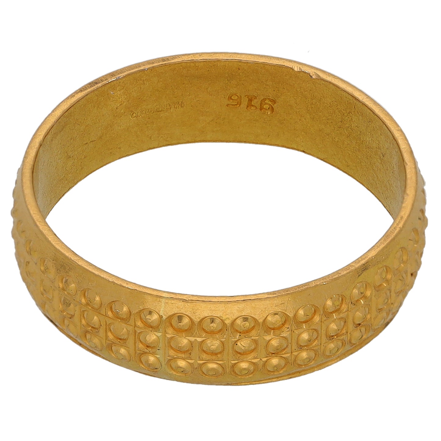 22ct Gold Patterned Wedding Ring Size O