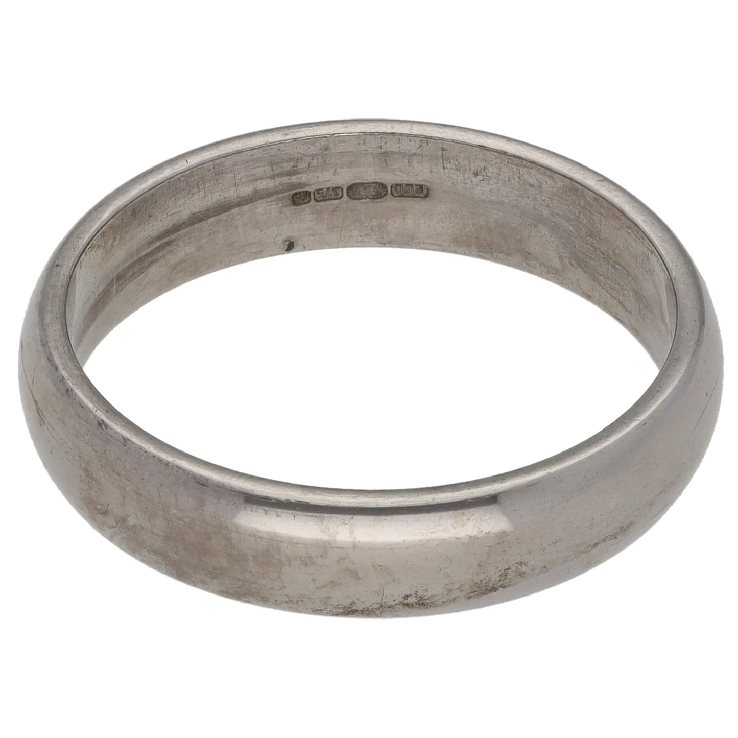 9ct White Gold Plain Wedding Ring Size N