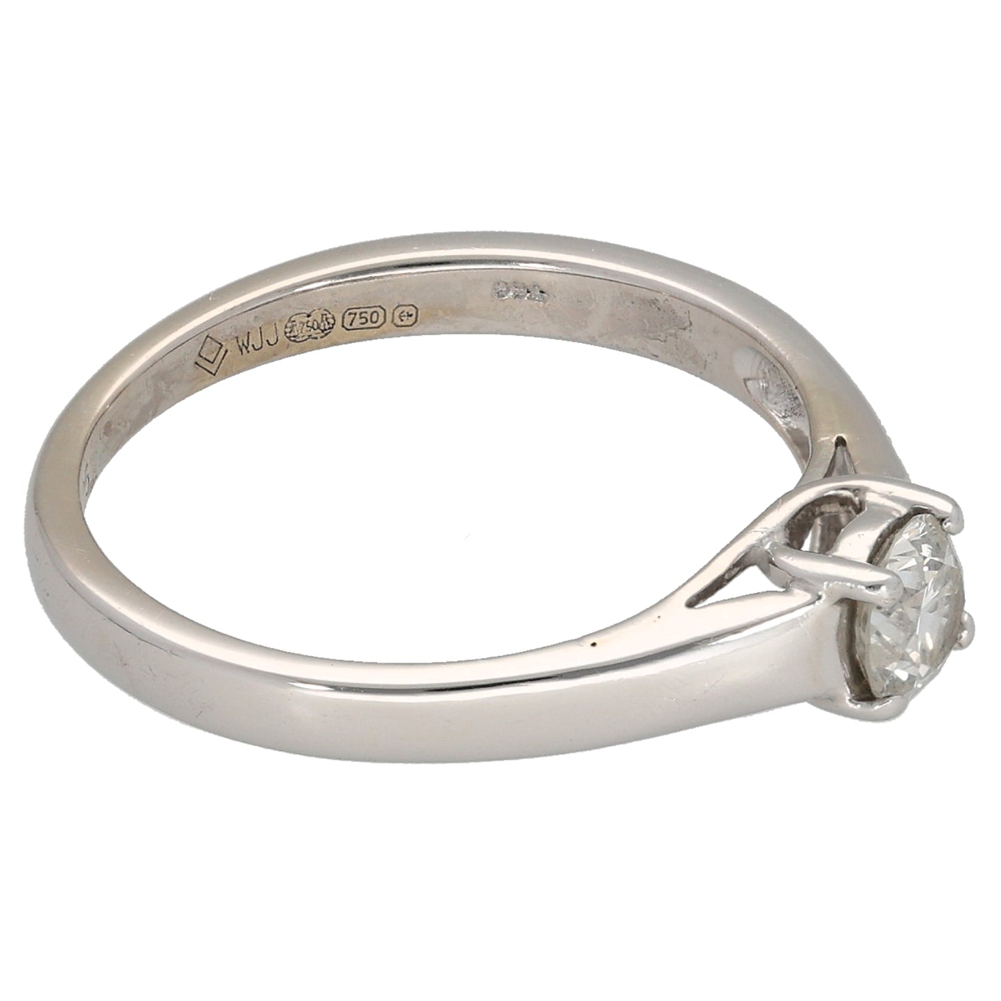 18ct White Gold 0.33ct Diamond Solitaire Ring Size L