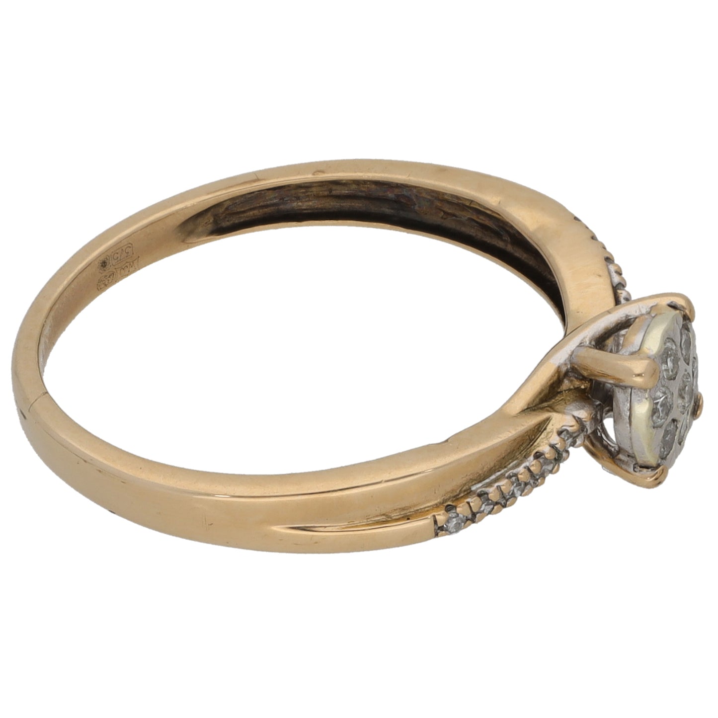 9ct Gold 0.109ct Diamond Cluster Ring Size M