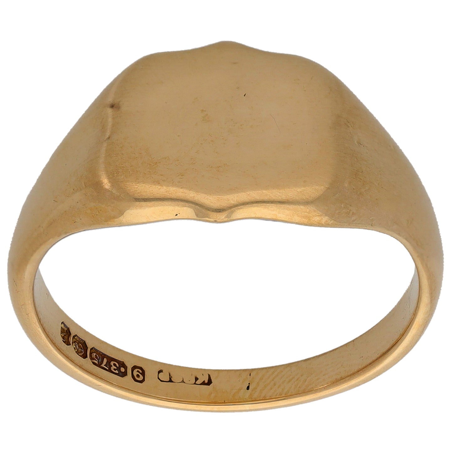 9ct Gold Plain Signet Ring Size T
