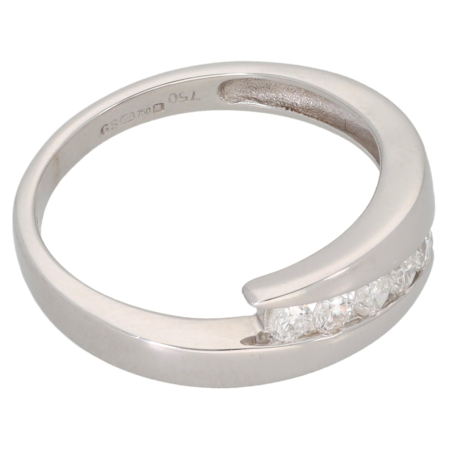 18ct White Gold 0.25ct Diamond Half Eternity Ring Size L
