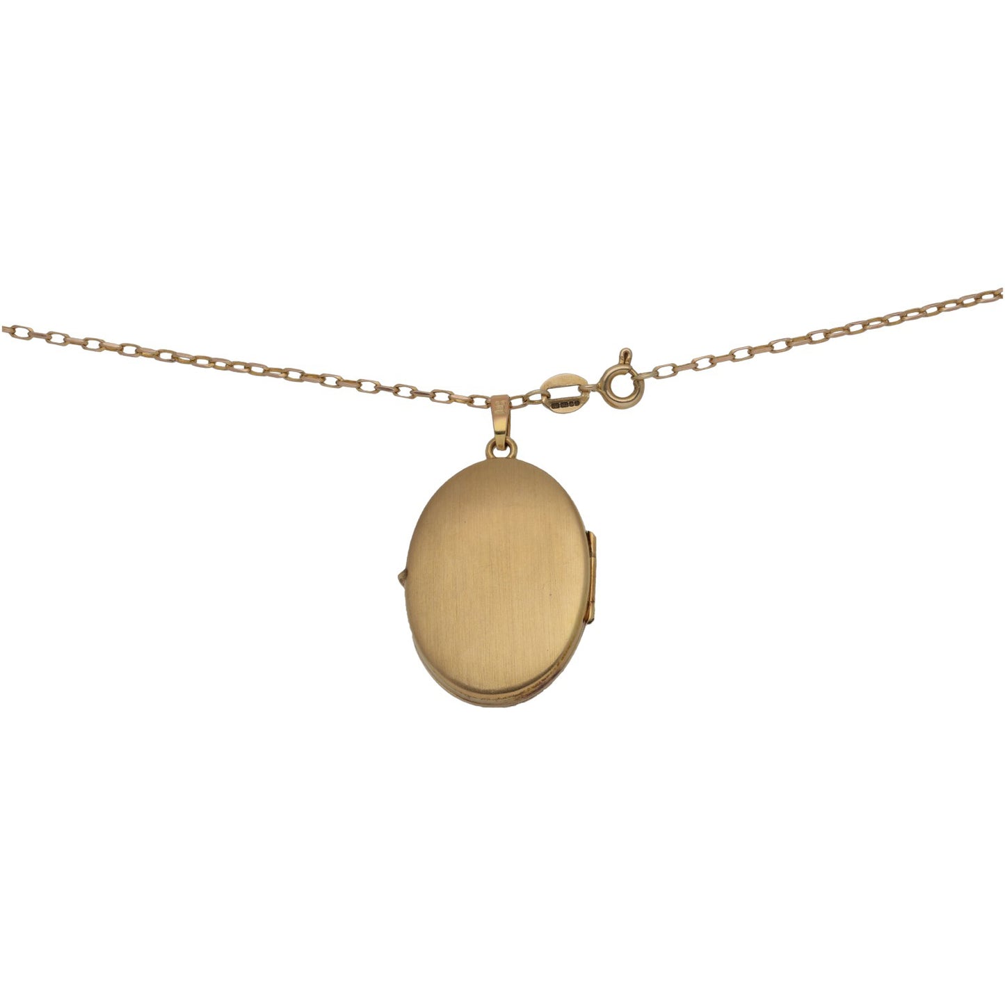 9ct Gold Patterned Locket Pendant With Chain