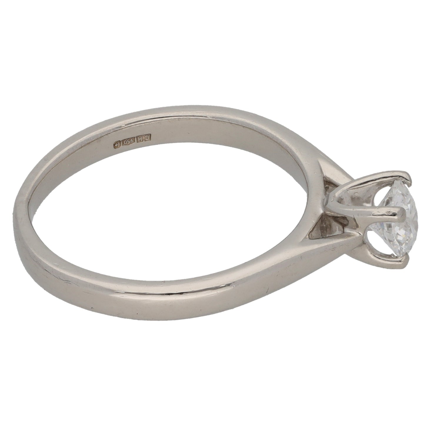 Platinum 0.33ct Diamond Solitaire Ring Size K