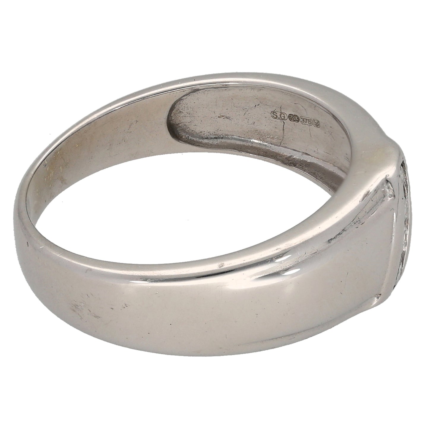 9ct White Gold 0.10ct Diamond Alternative Ring Size S