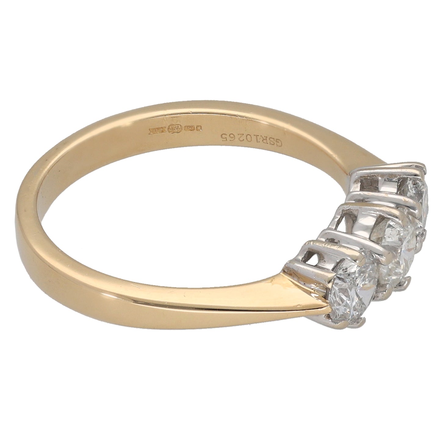 18ct Gold 1.10ct Diamond Trilogy Ring Size N