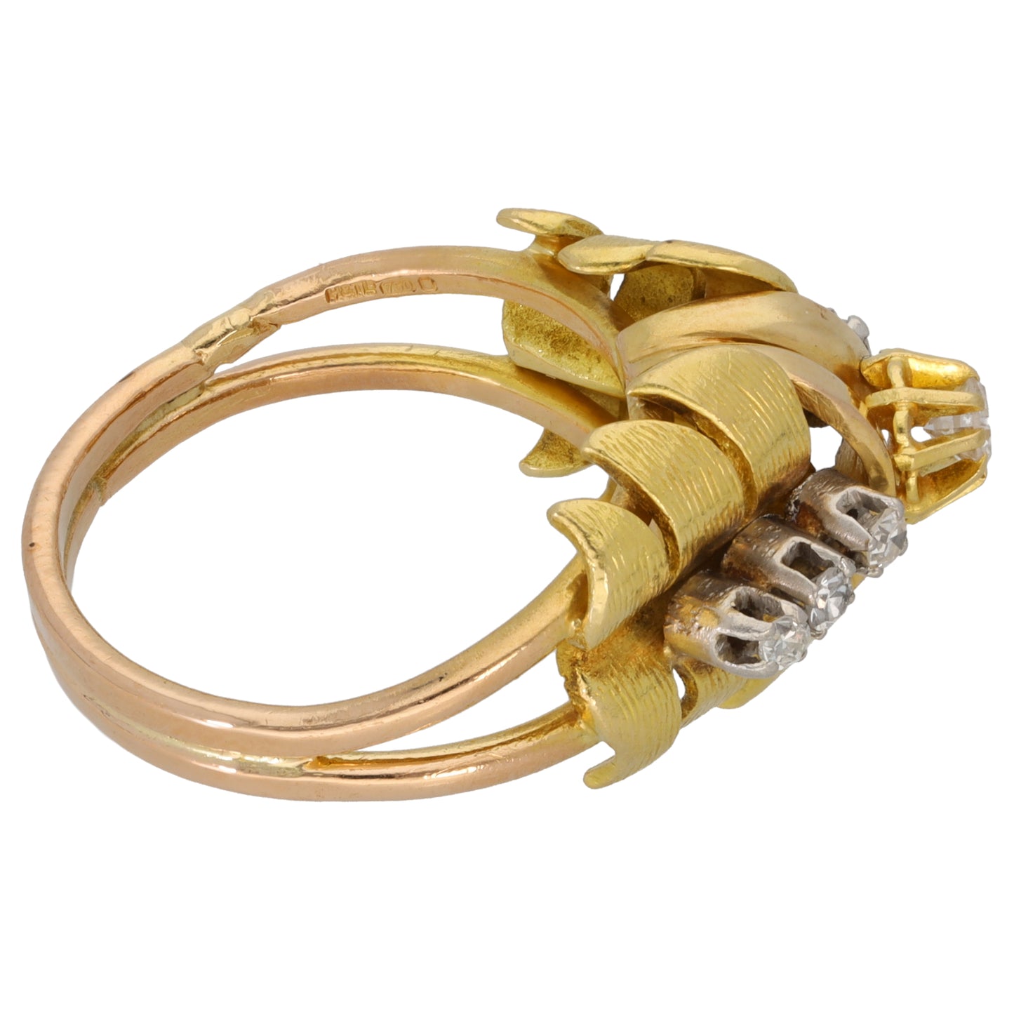 18ct Bicolour Gold 0.23ct Diamond Cluster Ring Size N